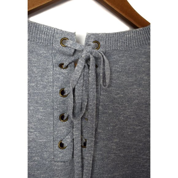 Madewell Laced Back Pullover Sweater in Light Gray - Picture 6 of 13